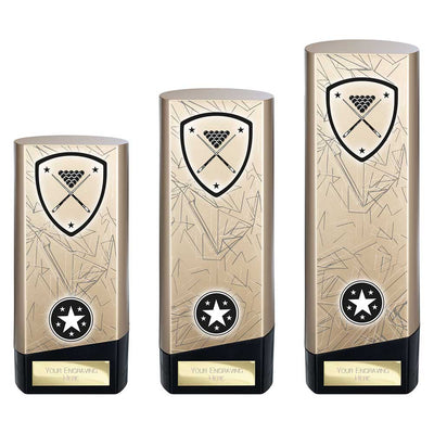 Prime Pool Trophy Heavyweight Award Gold And Black