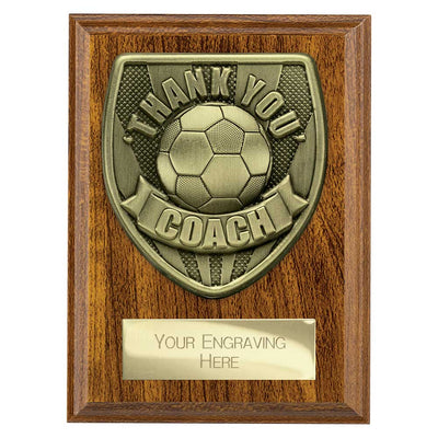 Cobra Plaque Thank You Coach Football Trophy Award Walnut