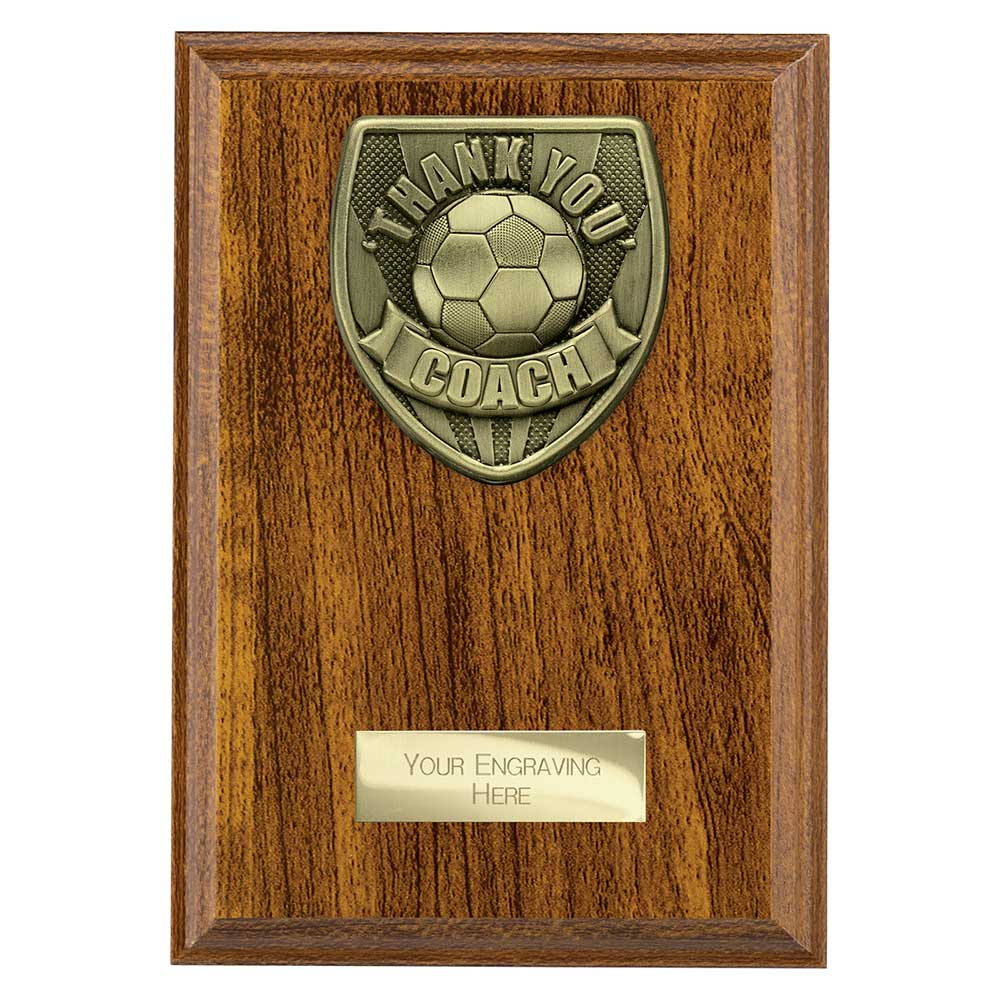Cobra Plaque Thank You Coach Football Trophy Award Walnut