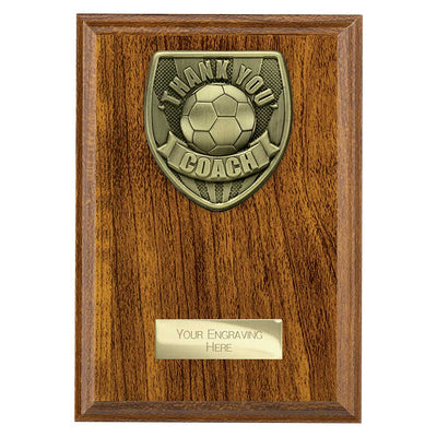 Cobra Plaque Thank You Coach Football Trophy Award Walnut