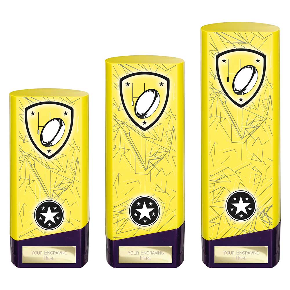 Prime Heavyweight Rugby Trophy Award Yellow And Purple