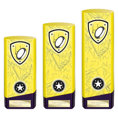Prime Heavyweight Rugby Trophy Award Yellow And Purple