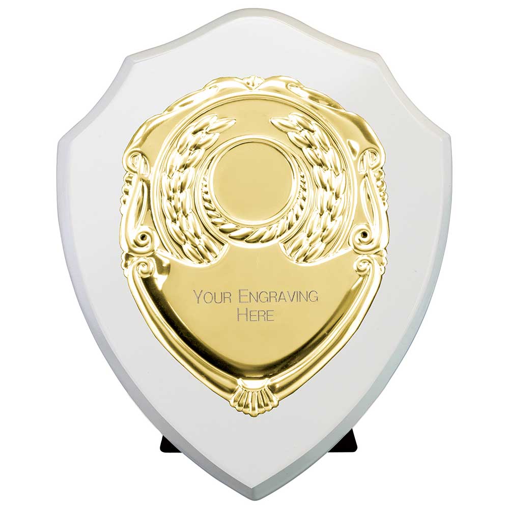 Reward Presentation Shield Award Arctic White Gold