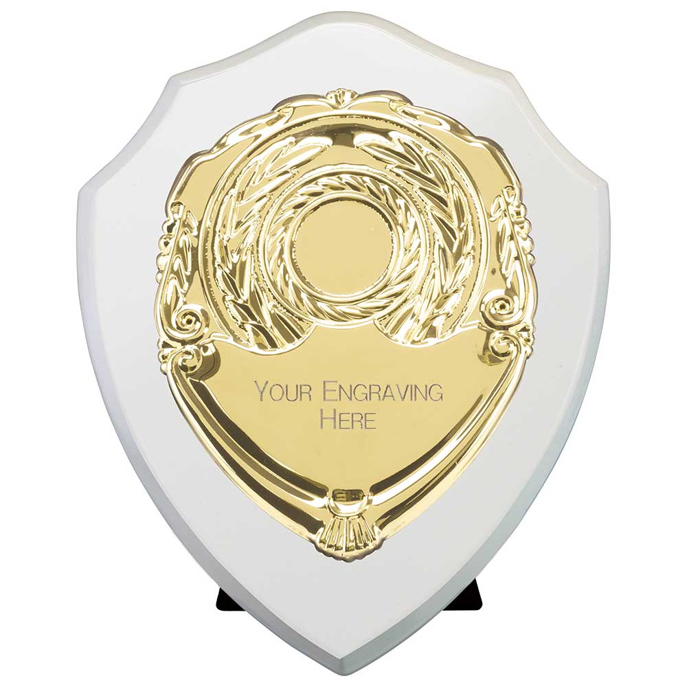 Reward Presentation Shield Award Arctic White Gold