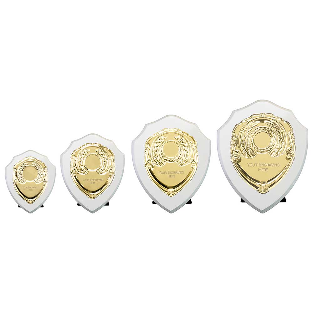 Reward Presentation Shield Award Arctic White Gold