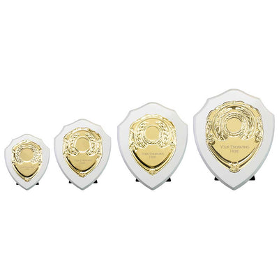 Reward Presentation Shield Award Arctic White Gold