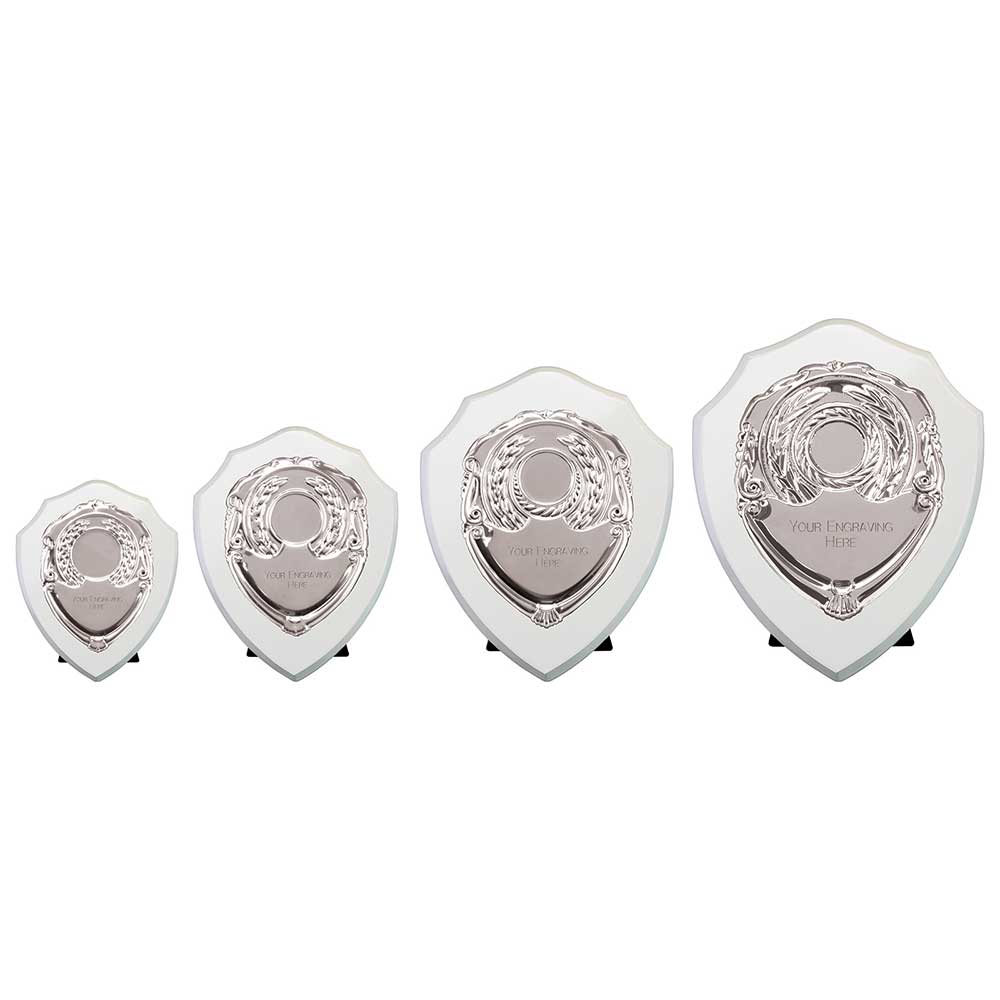 Reward Presentation Shield Award Arctic White Silver