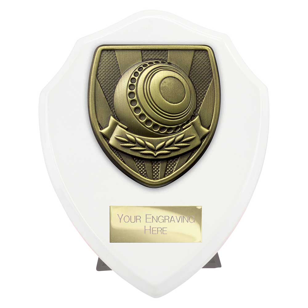 Cobra Shield Award Lawn Bowls Trophy Arctic White