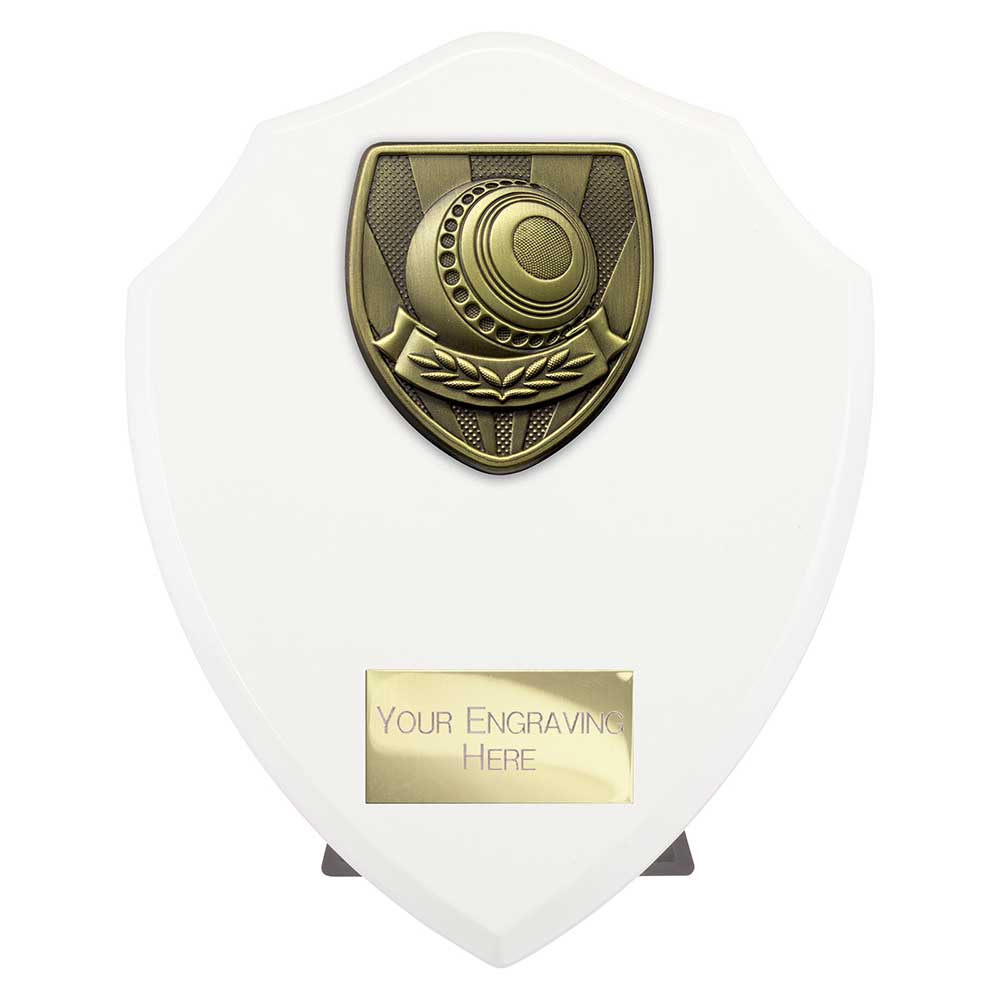Cobra Shield Award Lawn Bowls Trophy Arctic White