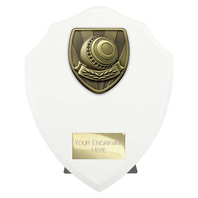 Cobra Shield Award Lawn Bowls Trophy Arctic White