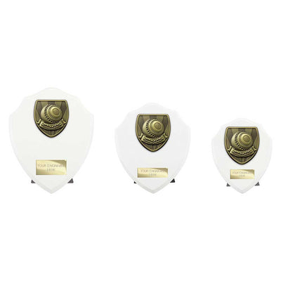 Cobra Shield Award Lawn Bowls Trophy Arctic White