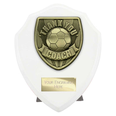 Cobra Plaque Thank You Coach Football Trophy Award White