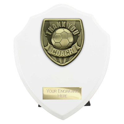 Cobra Plaque Thank You Coach Football Trophy Award White