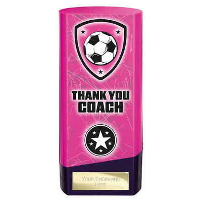 Prime Heavyweight Thank You Coach Football Award Trophy Pink Purple