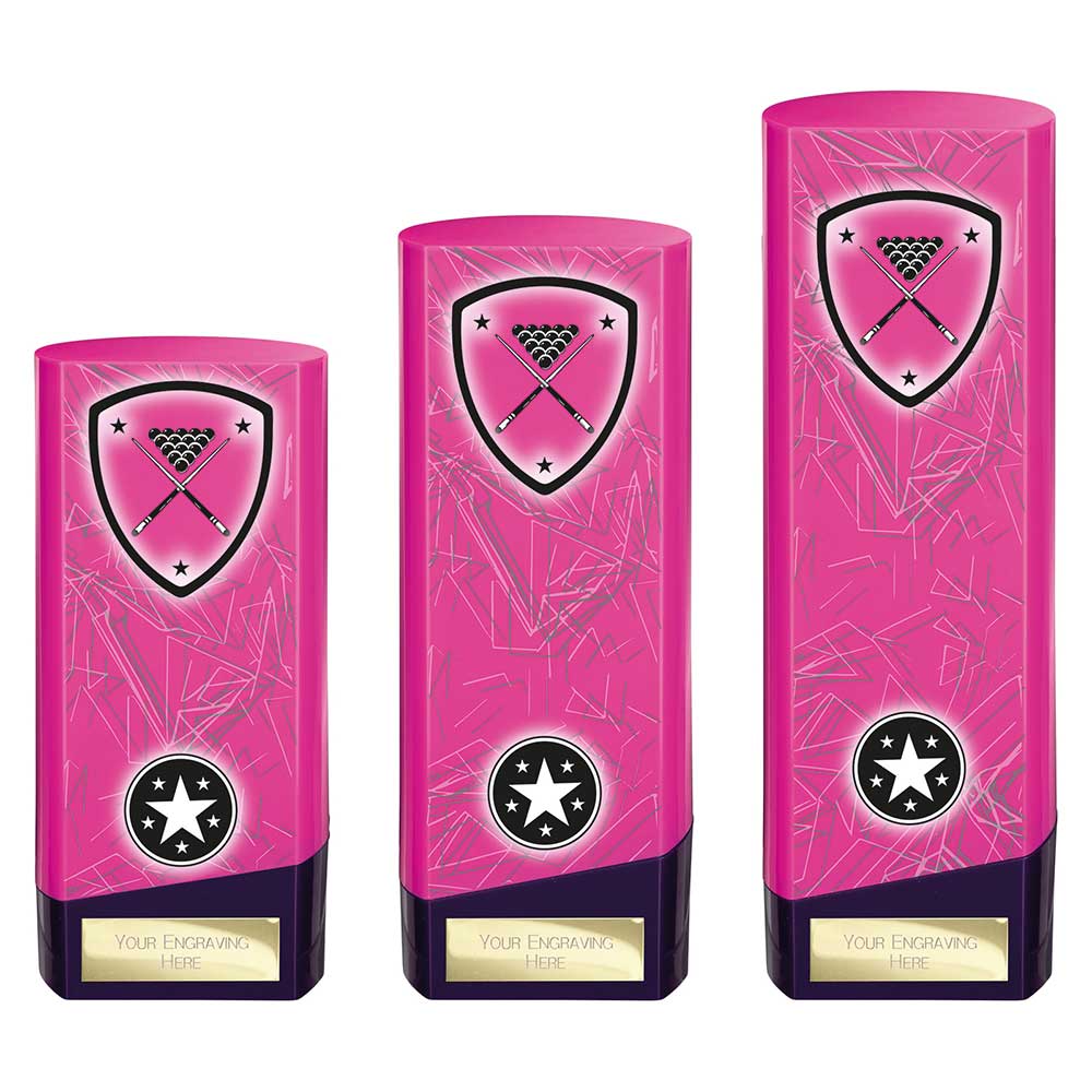 Prime Pool Trophy Heavyweight Award Pink And Purple
