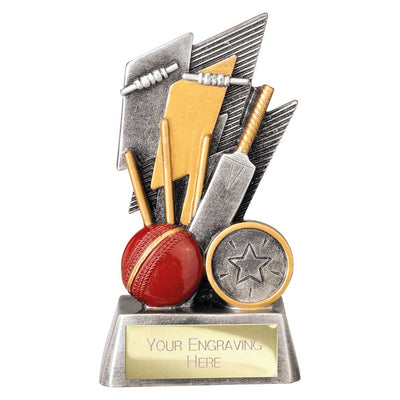 Strike Bolt Cricket Trophy Award Silver And Gold