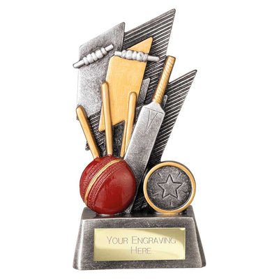 Strike Bolt Cricket Trophy Award Silver And Gold