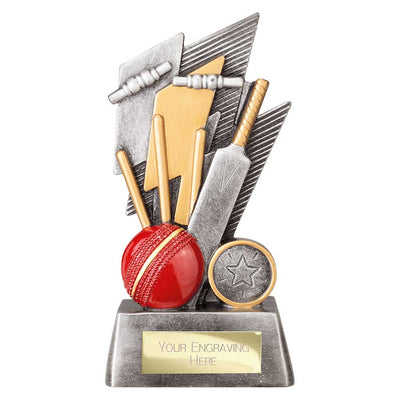 Strike Bolt Cricket Trophy Award Silver And Gold