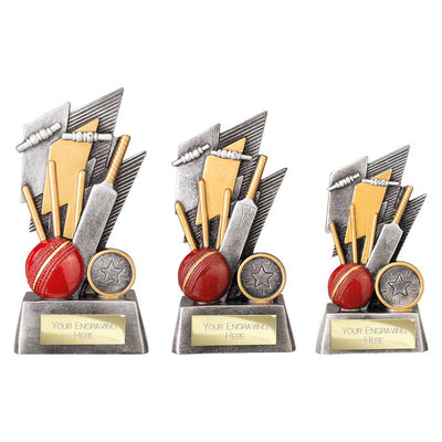 Strike Bolt Cricket Trophy Award Silver And Gold