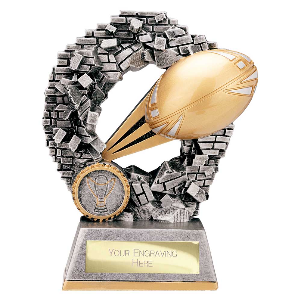 Blast Out Rugby Trophy Award Silver and Gold | North East Trophies
