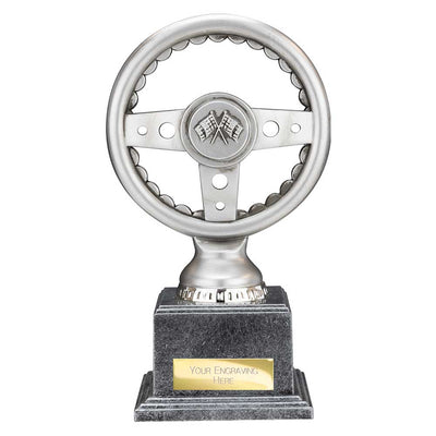 Velocity Steering Wheel Trophy Award Silver