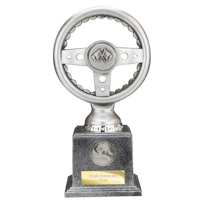 Velocity Steering Wheel Trophy Award Silver