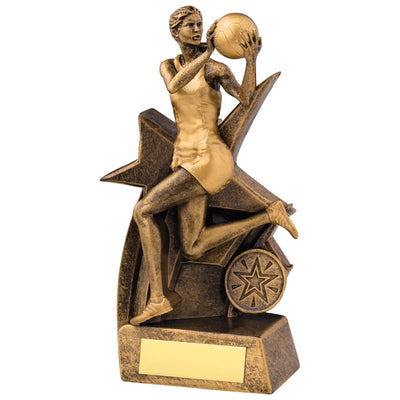 Netball Figurine Trophy Gold Zodiac Award