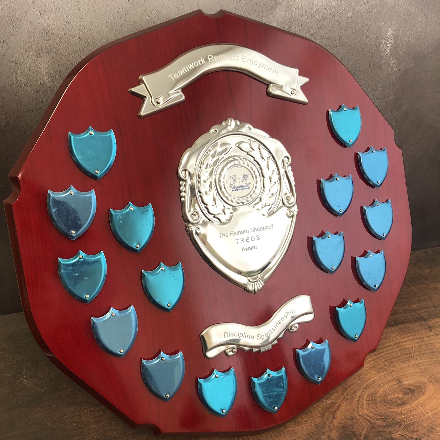 English Rose Annual Shield Award with 17 Side Shields