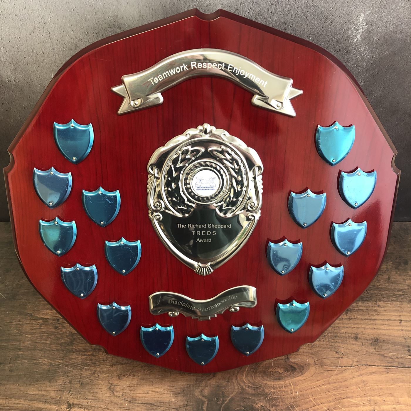 English Rose Annual Shield Award with 17 Side Shields