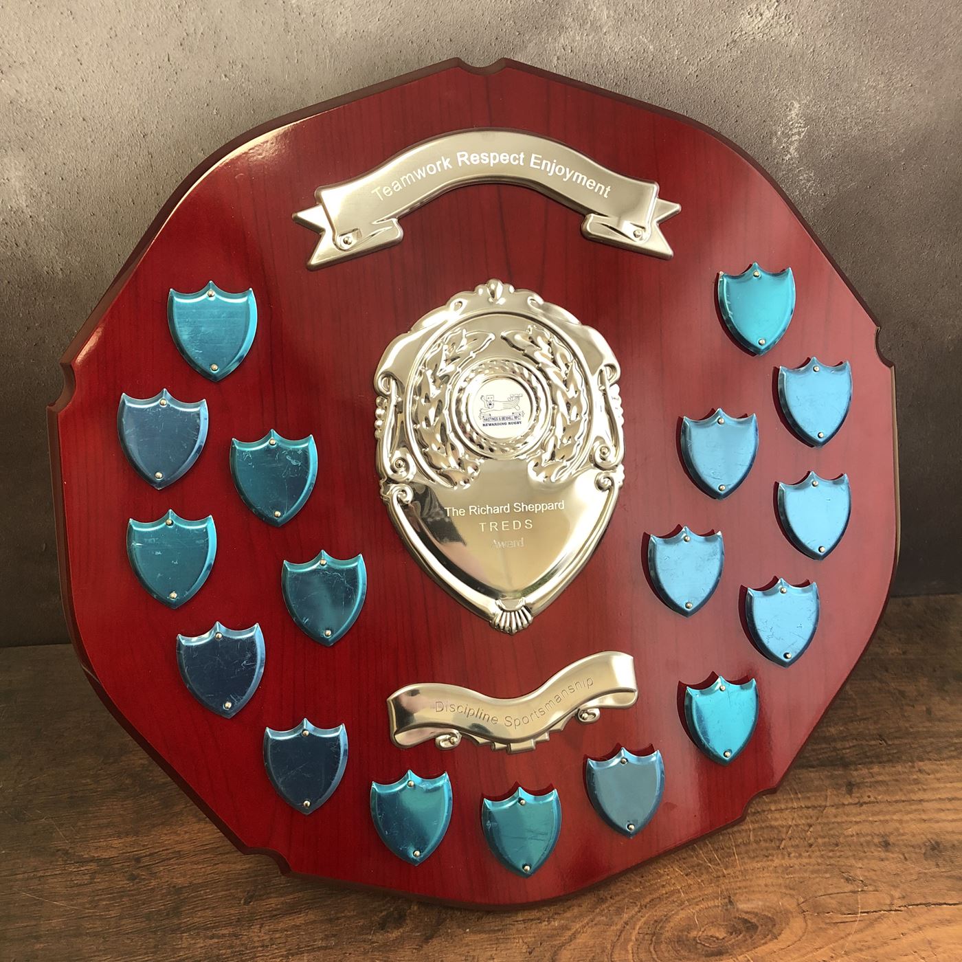 English Rose Annual Shield Award with 17 Side Shields