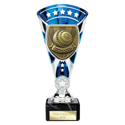 Cobra Star Trophy Cup Lawn Bowls Award Silver Blue