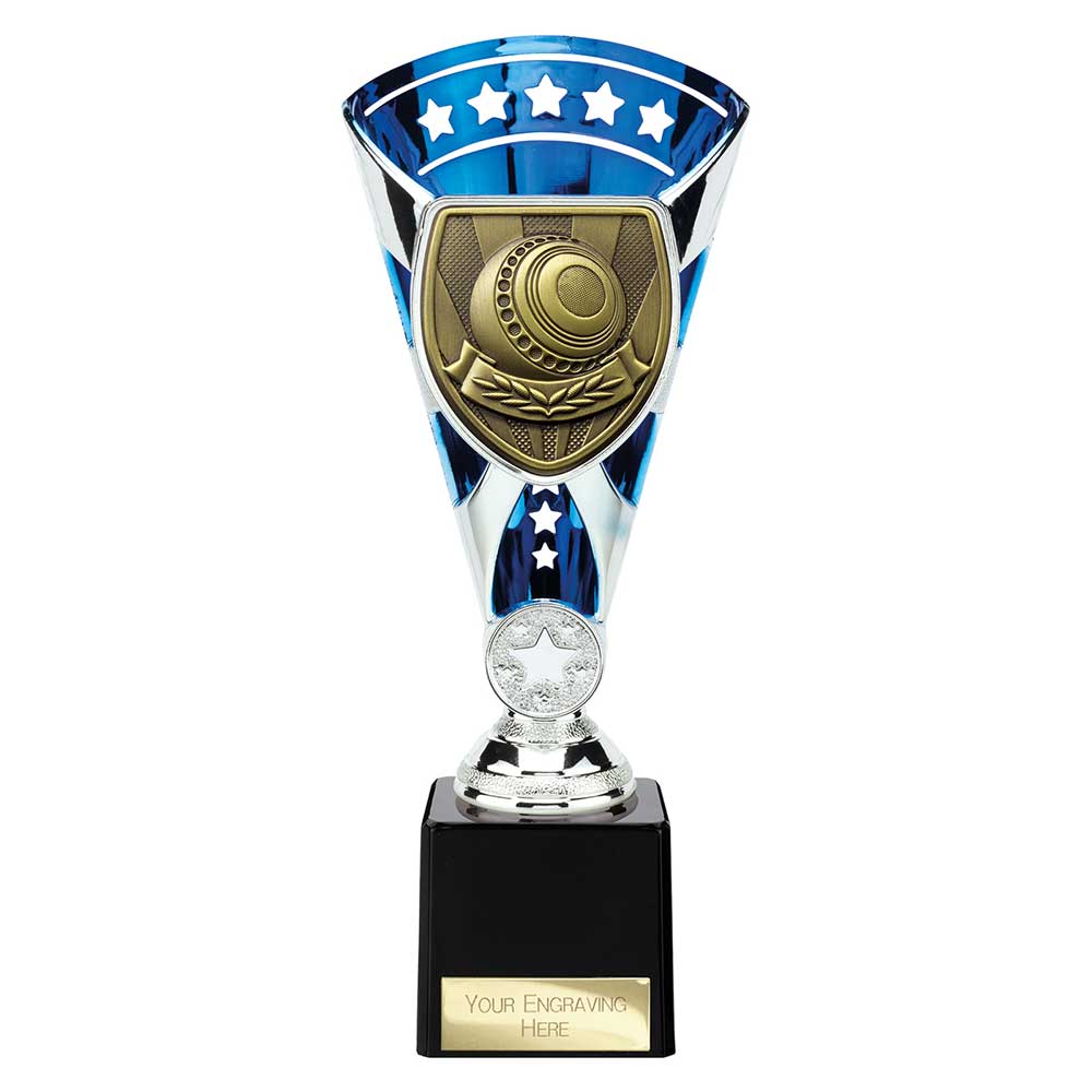 Cobra Star Trophy Cup Lawn Bowls Award Silver Blue