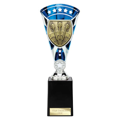 Cobra Star Darts Trophy Cup Silver And Blue