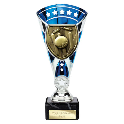 Cobra Cricket Star Trophy Cup Silver And Blue