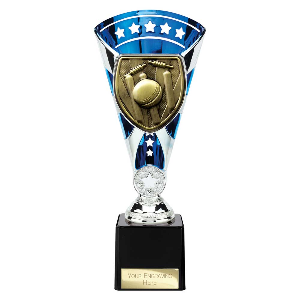Cobra Cricket Star Trophy Cup Silver And Blue