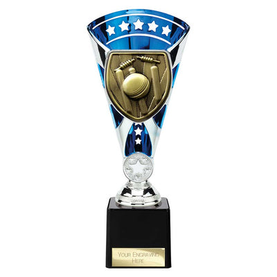 Cobra Cricket Star Trophy Cup Silver And Blue