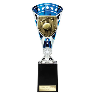 Cobra Cricket Star Trophy Cup Silver And Blue