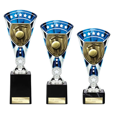 Cobra Cricket Star Trophy Cup Silver And Blue