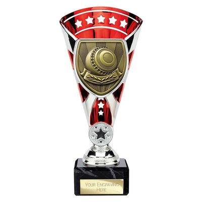 Cobra Star Trophy Cup Lawn Bowls Award Silver Red
