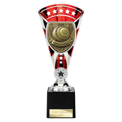 Cobra Star Trophy Cup Lawn Bowls Award Silver Red