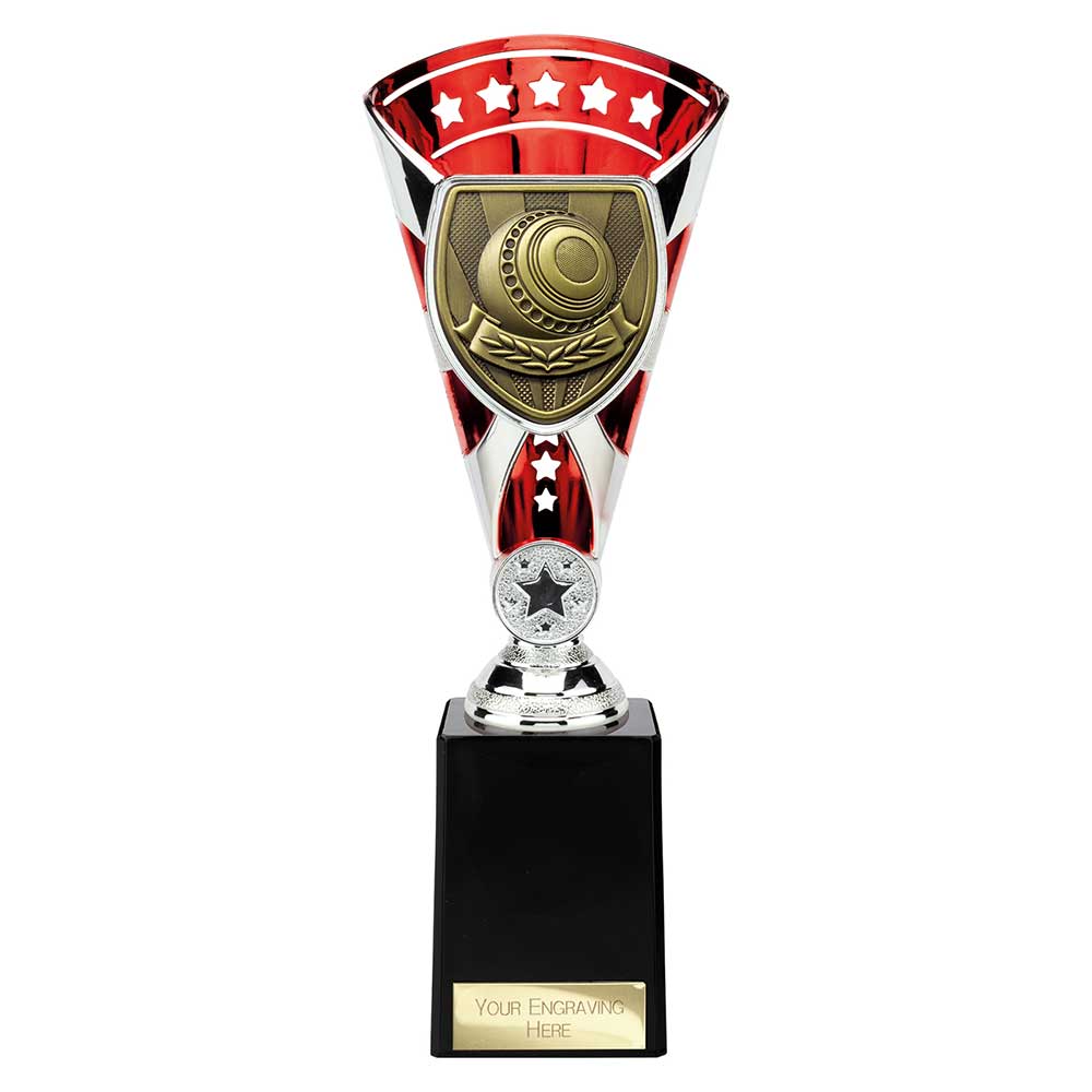 Cobra Star Trophy Cup Lawn Bowls Award Silver Red