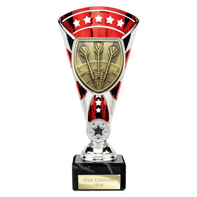 Cobra Star Darts Trophy Cup Silver And Red