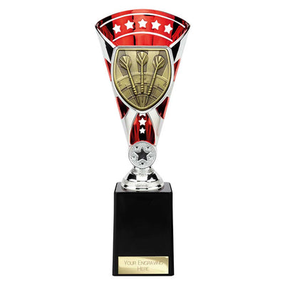 Cobra Star Darts Trophy Cup Silver And Red