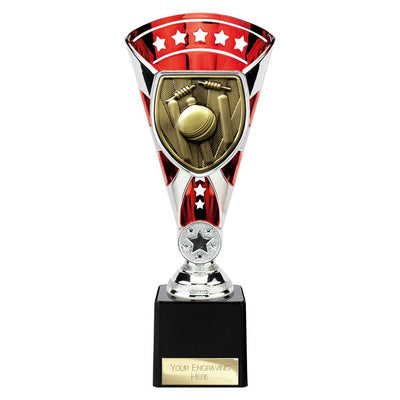 Cobra Star Cricket Trophy Cup Silver And Red
