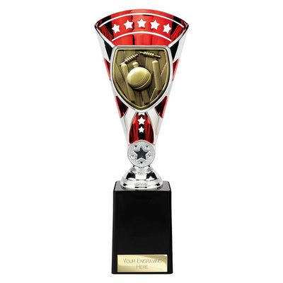Cobra Star Cricket Trophy Cup Silver And Red