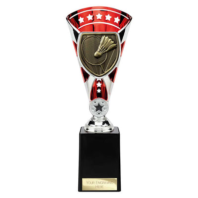 Cobra Star Badminton Trophy Cup Silver And Red