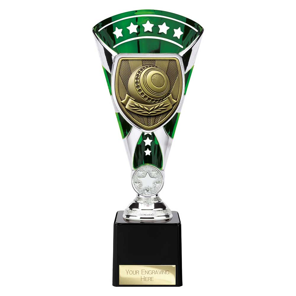 Cobra Star Trophy Cup Lawn Bowls Award Silver Green