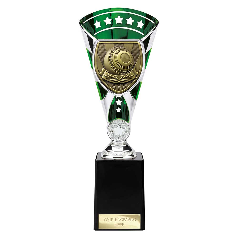 Cobra Star Trophy Cup Lawn Bowls Award Silver Green