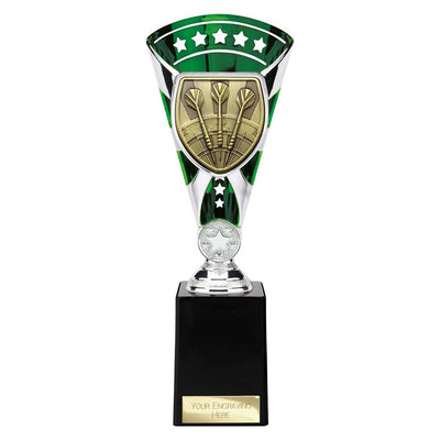 Cobra Star Darts Trophy Cup Silver And Green
