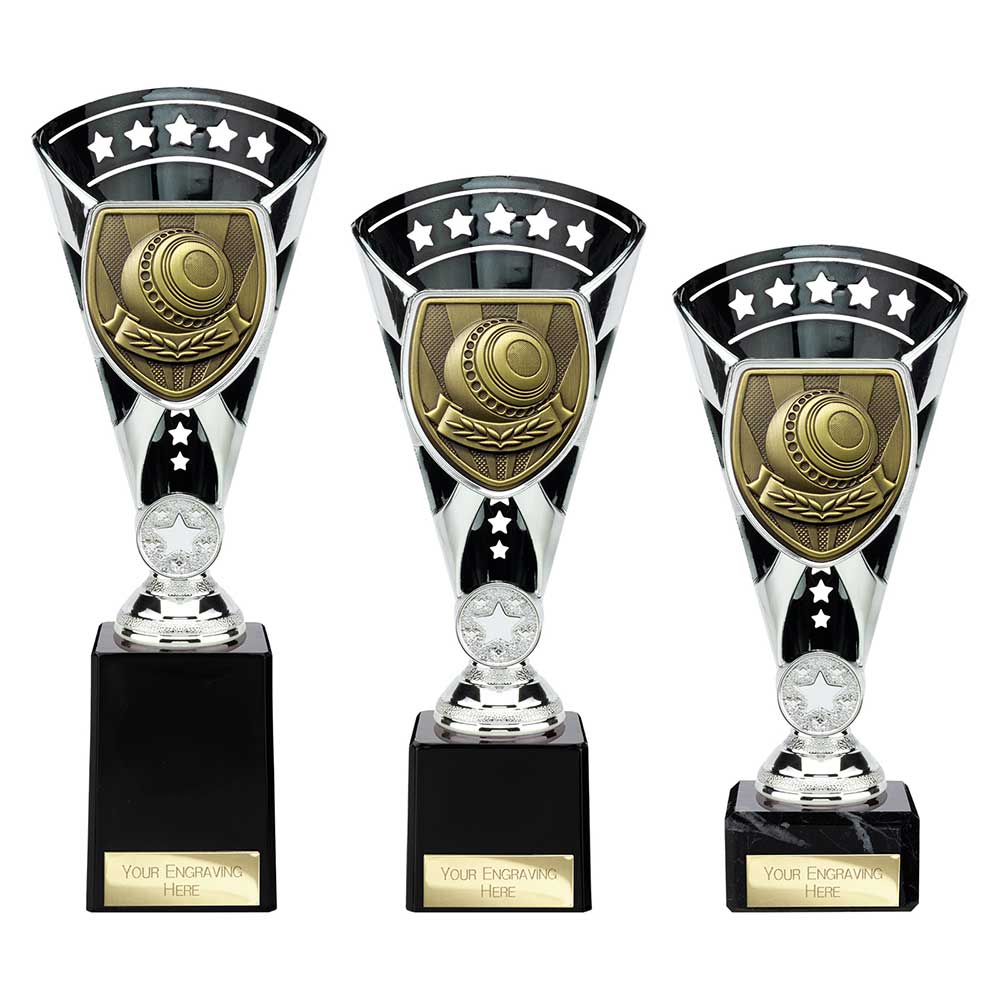 Cobra Star Trophy Cup Lawn Bowls Award Silver Black